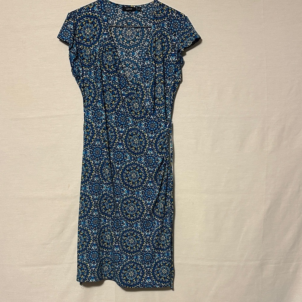 Apt. 9 Blue and Gold Patterned Midi Dress
